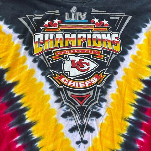 Majestic Kansas City Cheifs Shirt Superbowl Champions Tie Dye - Picture 2 of 6